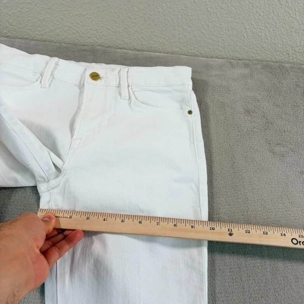 Frame Le High Flare Jeans in Blanc Women 28 Stretch Denim Designer NWOT